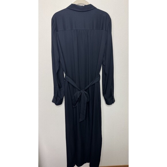 Madewell Large Utility Tie Waist Maxi Button Front Shirt Dress Navy Blue NWT - Picture 14 of 15